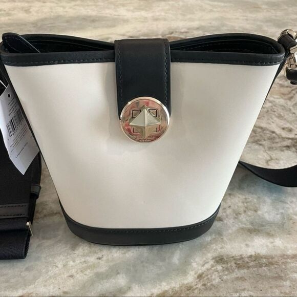 Kate Spade New York Audrey Mini Bucket Crossbody – Off-White/Black – NWT - Picture 3 of 9